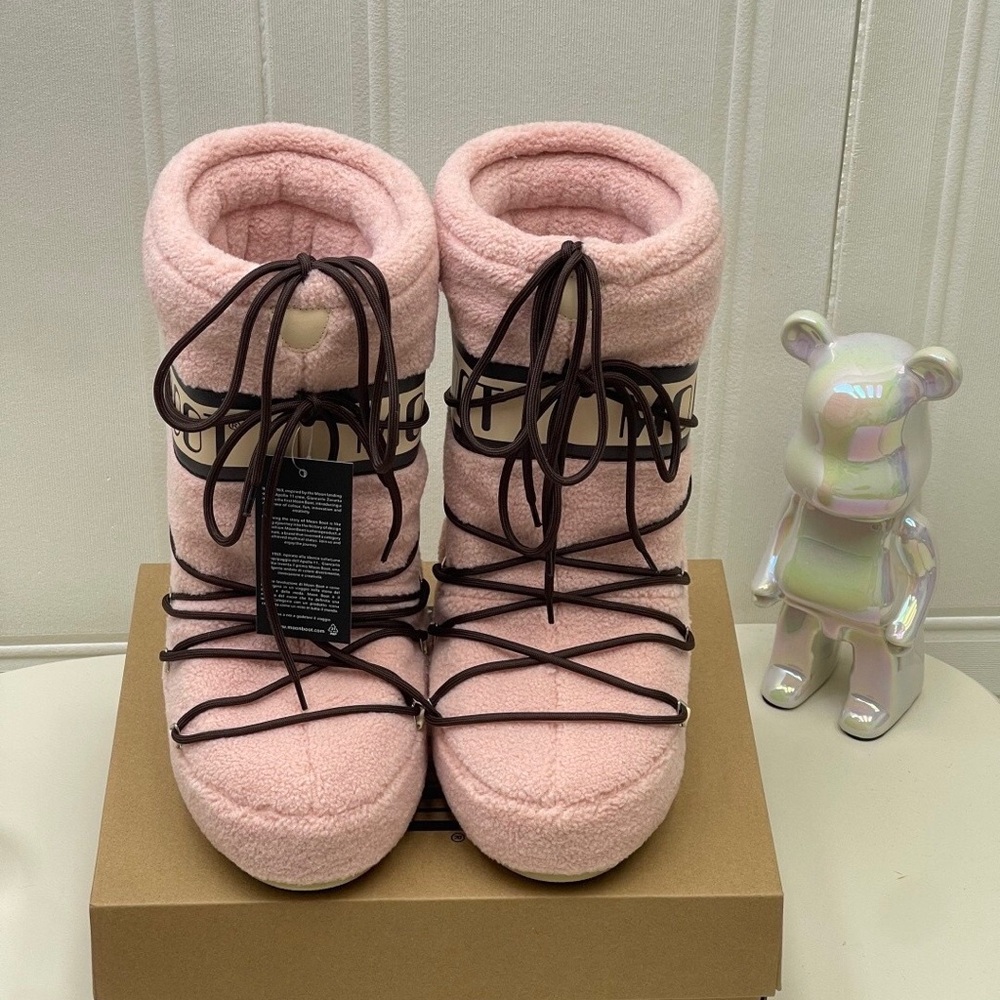 Moon Boot Soft Pink Plush Boots